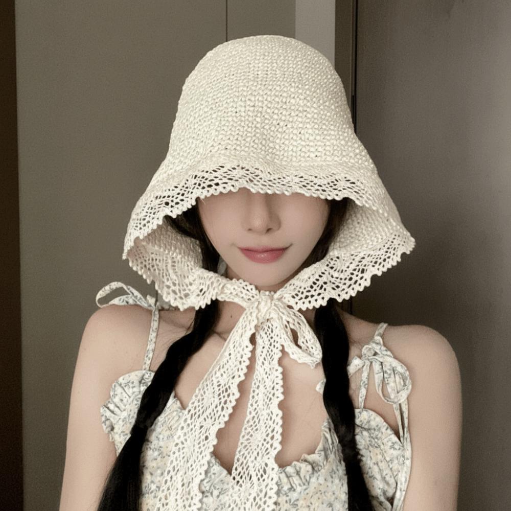 Large Brim Straw Hat Sun Protection Sunshade Hat New Straw Sun Visors  Women Girls