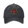 Medieval Templar Cross Demin Trucker Hat Breathable Design Unisexs Cap Unisexs Baseball Cap