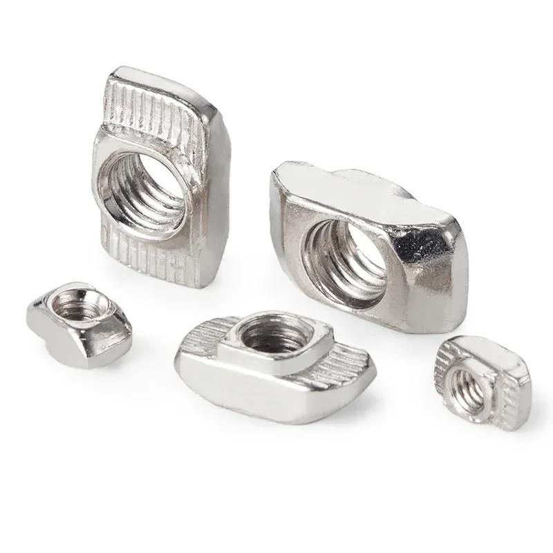 10/ 20/ 50pcs M3 M4 M5 M6 M8 M10 Slot T-nut Sliding T Nut Hammer Drop In Nut Fasten Connector For Aluminum Extrusion