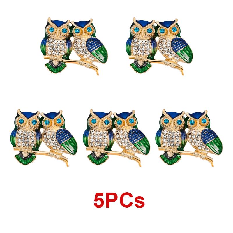 Spille Trendy Doppio Gufo Spilla Strass Spilla Pin Uccello Animale Festa Casual Abito Decorazione Spilla Per Donne Corsage Regali
