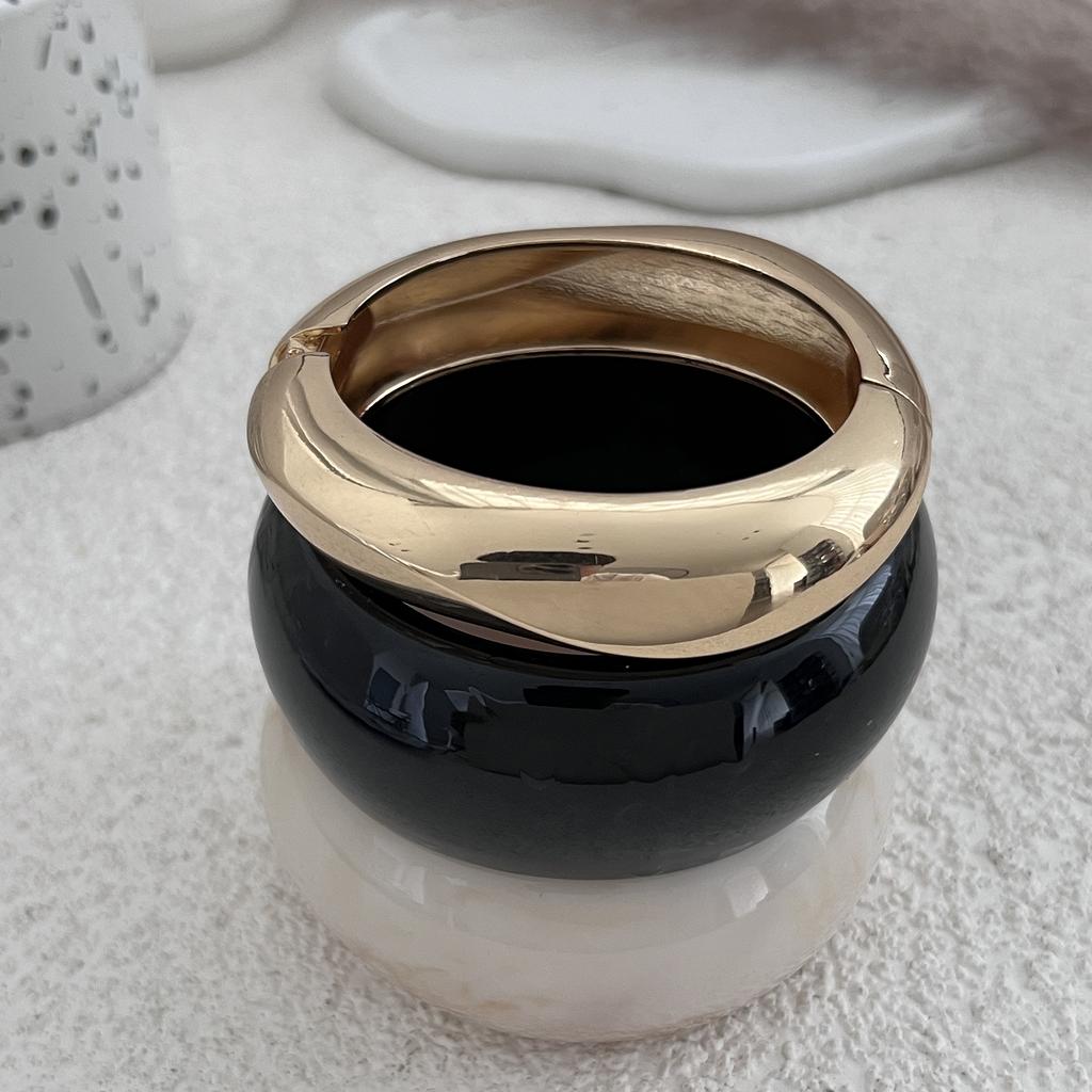 Salircon Vintage Nepravidelné Pryskyřičné Manžetové Přívěsky Náramek Manžeta pro Ženy Módní Hip Hop Kovový Široký Geometrický Párty Manžeta Šperk