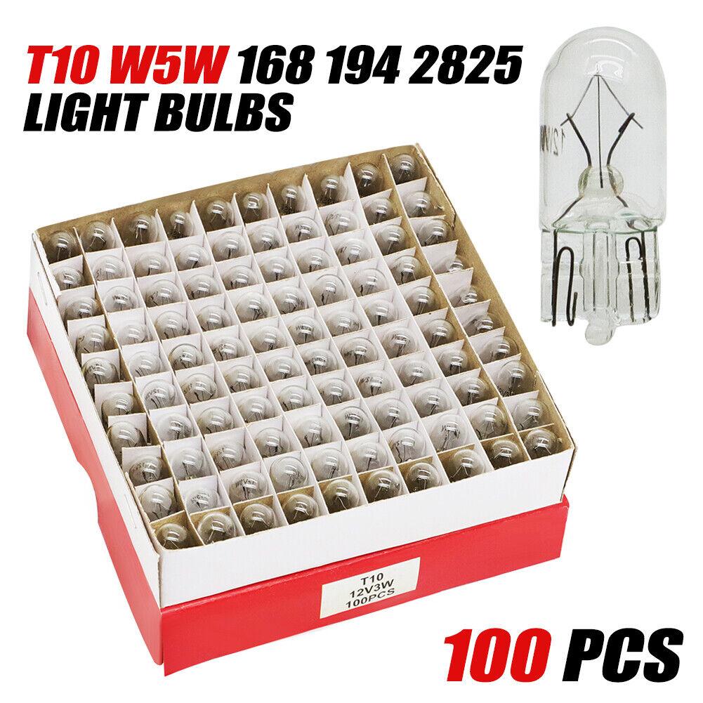 A Box Of 100 Light Bulbs 194 T10 Incandescent Bulbs Interior Dome High Mount Stop Directional Signal 657 912 1250 Bulbs 7
