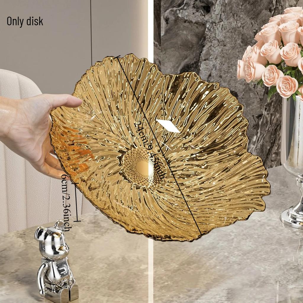 1pcs Light Luxury New Fruit Tray Home Living Room Snacks Large Capacity High Aesthetic Value Petal Placement Tray