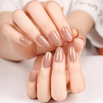 Gel Nail Sticker Solid Color Korean Nail Polish Film Nail Sticker 20 Finger Light Therapy Lamp Simple Nail Art Sticker