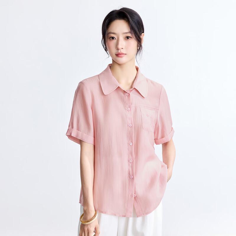 INMAN однотонная рубашка с коротким рукавом свободного кроя S