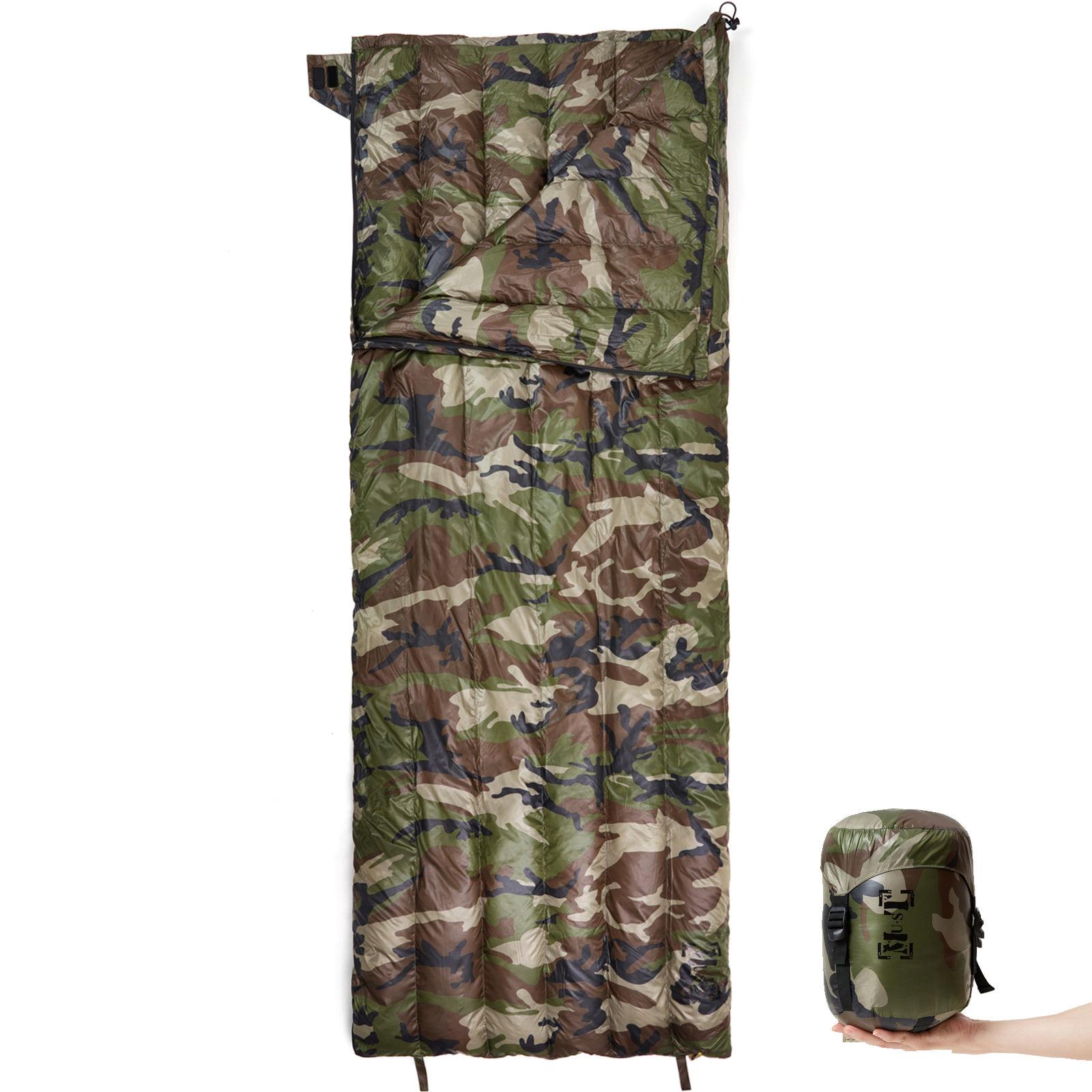 AKmax Sky Walker Down Ultra Lightweight Envelope Sleeping Bag Adult Outdoor Camping Hiking Sleeping Bag Woodland Camouflage