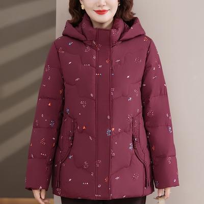 Marca Lusso Piumini con Cappuccio Taglie Forti Donna Mezza Età Cappotti Invernali in Piumino Spessi Caldi Donna Capi Spalla