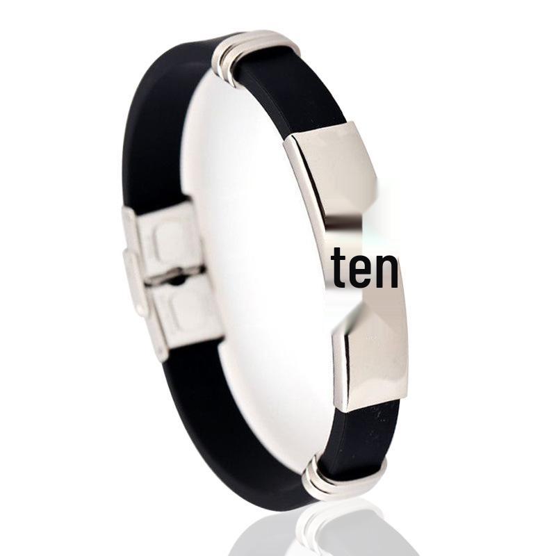 Trendy Fashion Cross Stainless Steel Silicone Bracelet Jewelry Handmade
