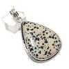 Dalmation Jasper Gemstone Handmade 925 Sterling Silver Pendant 2.21" p0P79