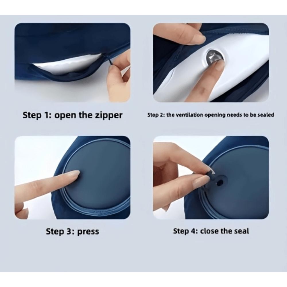 1pc Travel Pillow U-shaped Hump Pillow Press Inflatable Portable Flying Neck Pillow Business Trip Neck U-shaped Pillow Long-distance Travel