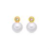 Luxenter Earring In Metal Alloy and Grey Glass Finished In 18k Yellow Gold - Garbar