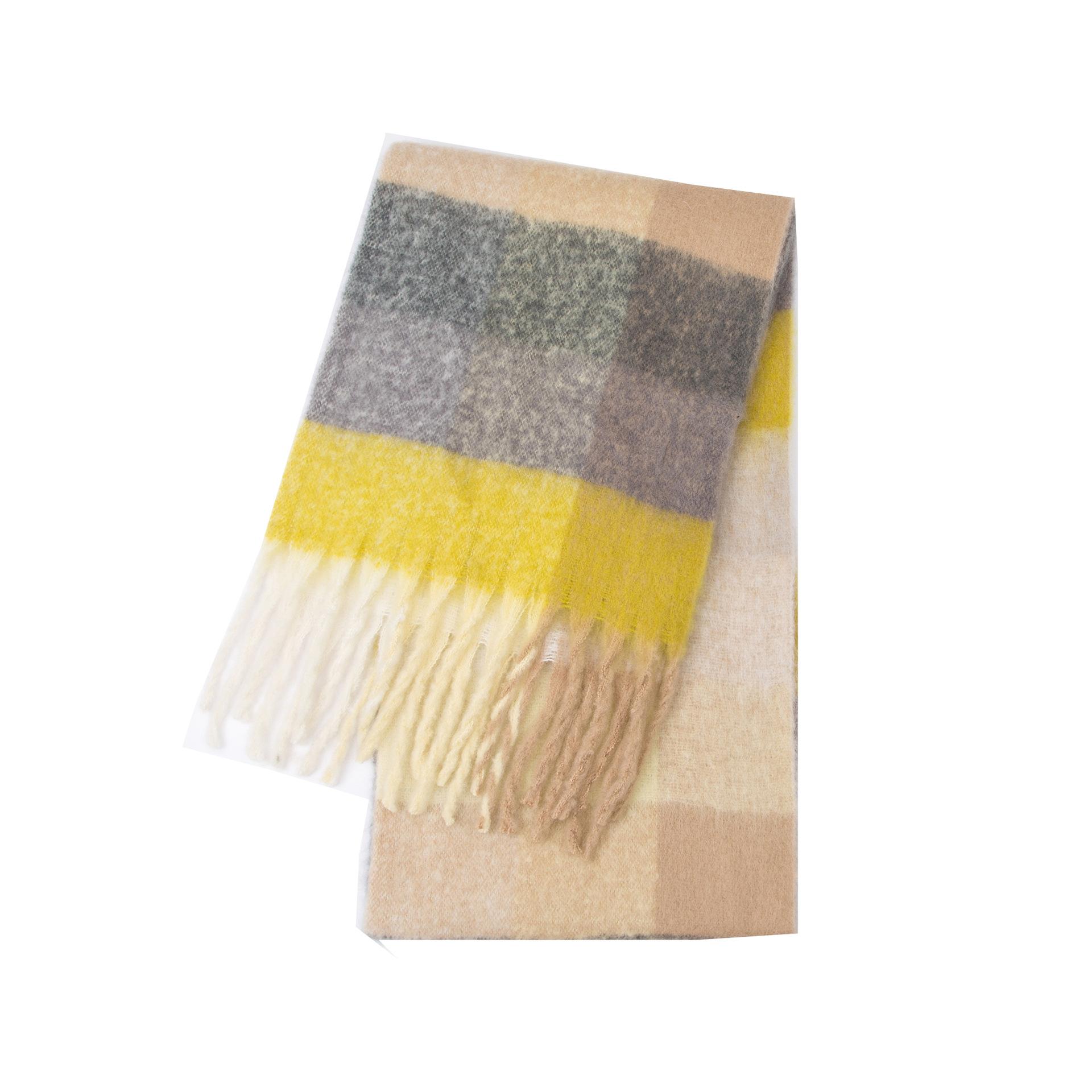 Luxe Kasjmier Dames Geruite Sjaal Winter Warme Sjaal En Wikkel Bandana Pashmina Lange Kwastjes Vrouwelijke Foulard Dikke Deken gray