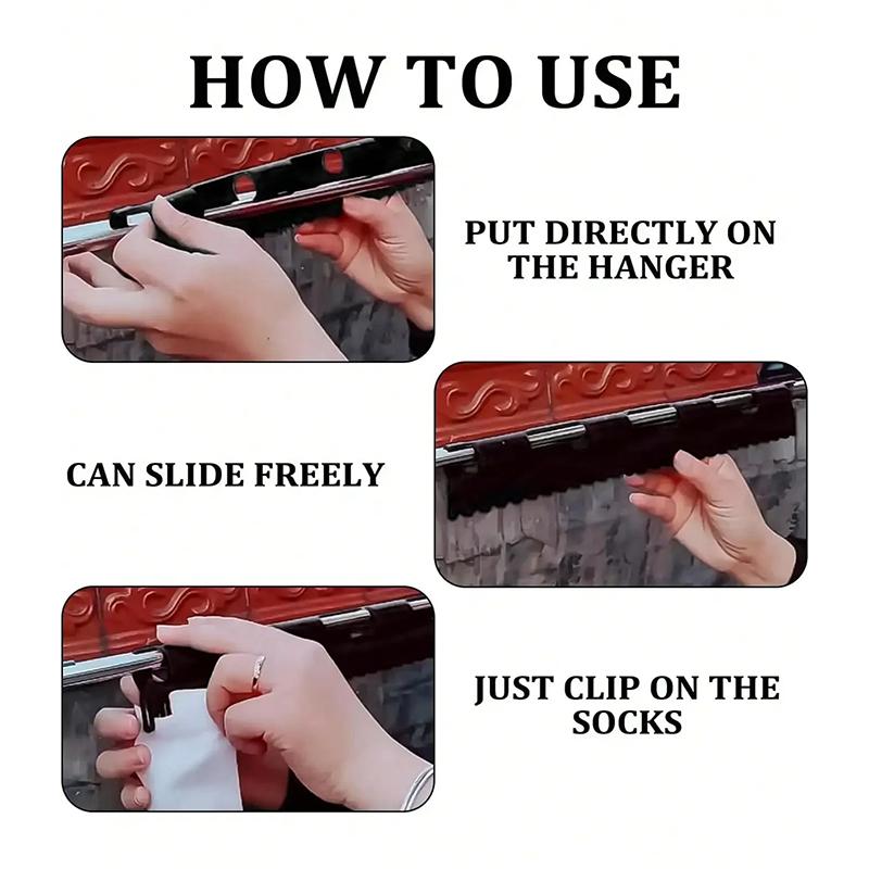 2 PCS Hanging Rod Sock Rack, Clothes Hanger Suitable For Drying Socks, Towels, Underwear And Other Small Clothing Items