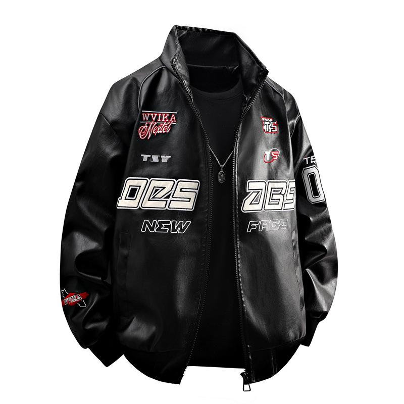 New trendy pu leather jacket jacket leather jacket versatile locomotive jacket spring and autumn men's locomotive clothing top men's clothing