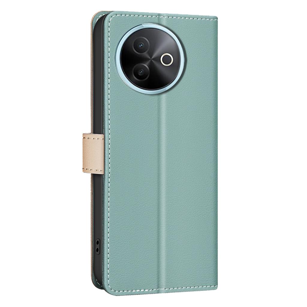 BINFEN COLOR BF33 For vivo Y39 5G Leather Case Splicing Color RFID Blocking Wallet Stand Phone Cover
