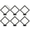 6set Crystal-Clear Jewelry Display Cases Black Frame Resistant To Dust Oxidation Storing Necklace Ring Lipstick Magnetic Closure