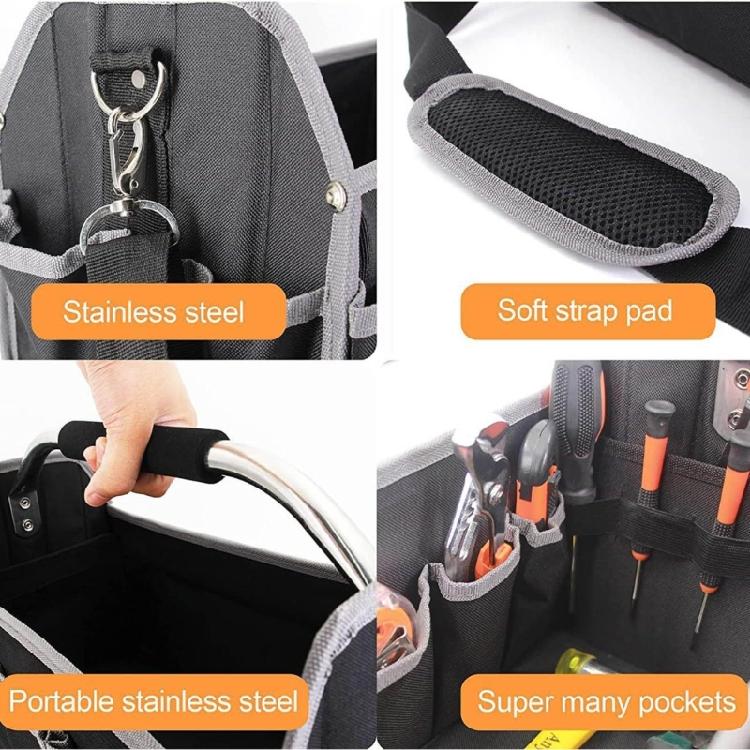 Sturdy Water Resistant Hand Carry Tool Organizer With Multiple Pockets And Reinforced Bottom For Mechanics And Technical Workers