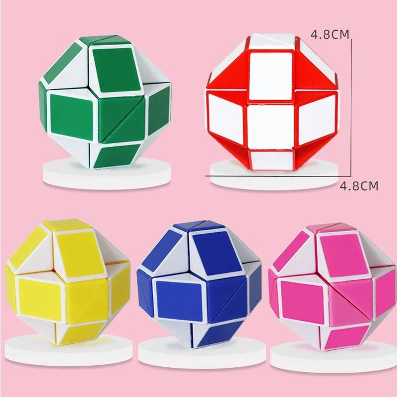 1 szt. Magiczna linijka 24 Mini Wężyk Skręcana Kostka Puzzle Składane Kostki Puzzle Zabawki Edukacyjne Rozrywka dla Dzieci Składane Prezenty Imprezowe Zabawka