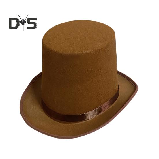 Pălărie înaltă Magician Pălărie înaltă British Black Jazz Topper Pălărie Bărbat și Femeie Curte Gentleman Pălărie plată din pâslă pentru spectacole Joc de rol Crăciun