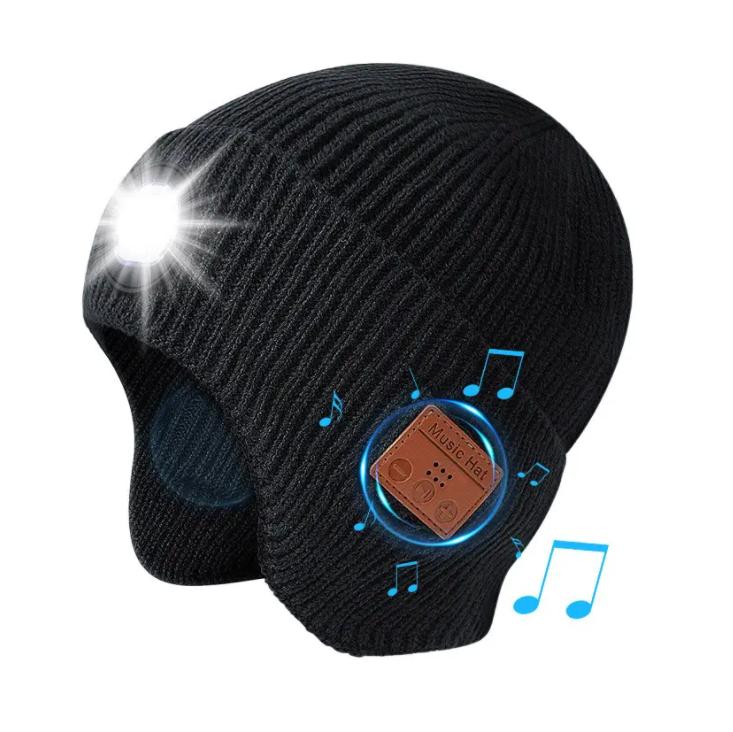 

Зимняя светодиодная шапка-наушники Bluetooth для улицы, теплая, стерео, для музыки, гарнитура для звонков hands-free, перезаряжаемые наушники, моющаяся шапка, подарки