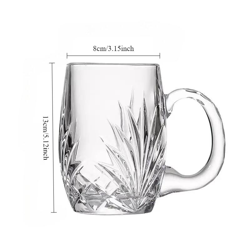 Large Capacity Glasses High-end Luxurious Thickened Craft Beer Mug with A High Appearance Level Handle for Draft Beer Glass Cups