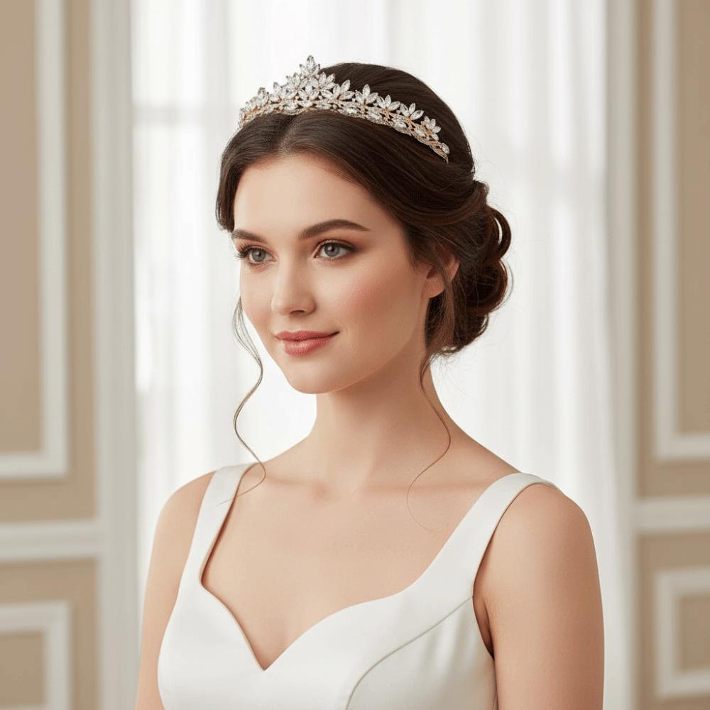 Sparkling Baroque Crystal Crown Gorgeous Elegant Baroque Queen Tiaras Shiny Vintage Luxury Crystal Tiara Bridal Celebration