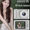 High-Definition Dual-Lens Portable Digital Camera – Ideal for Vlogging, Selfies, and Retro Campus Photography.