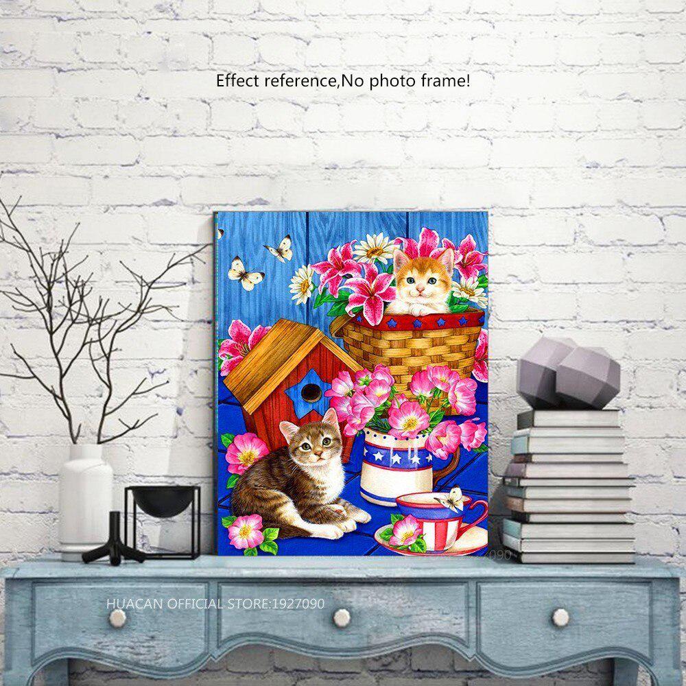 5D-Diamantgemälde zum Selbermachen, voller Bohrer, runde Katze, Diamant-Stickerei, Tiere, Bilder