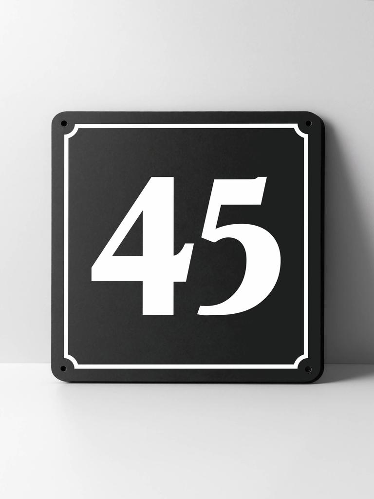 Metal House Number Sign, Black White Contrast, Outdoor Wall Decor for Home Street