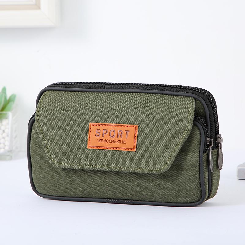New Canvas Multifunctional Cell Phone Waist Bag - Fashionable, Durable, and Wearable