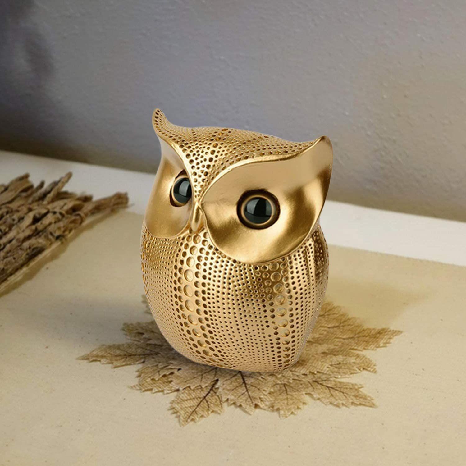 

Сучасна вишукана художня фігурка зі смоли Lucky Owl (Золотий), 1 шт