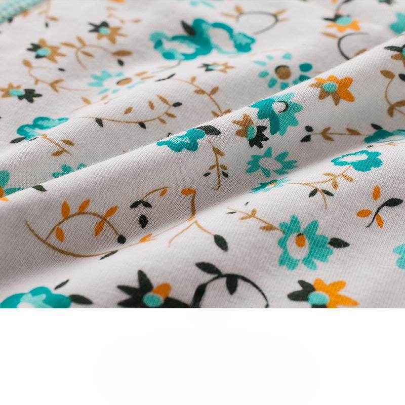 Small Floral Mid Waist Briefs Menstrual Underwear Front and Back Leak Proof Plus Size Physiological Pants for Women Panties