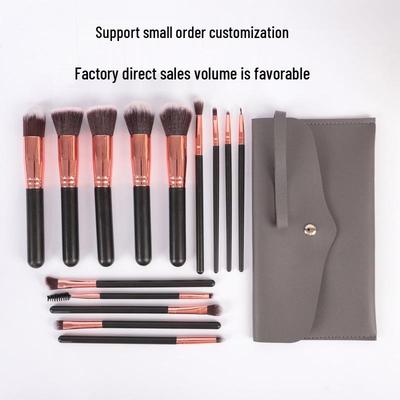 14-Piece Long-Handled Makeup Brush Set: Includes Blush, Eyeshadow, Powder, and Foundation Brushes