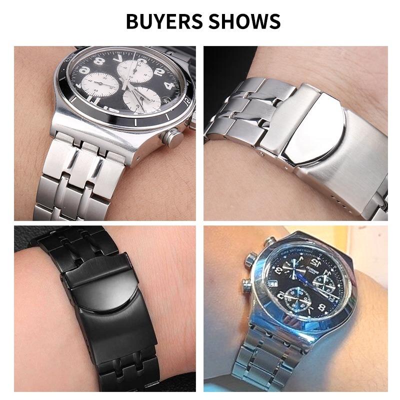 17mm 19mm 20mm 21mm Metallarmband für Swatch YCS YVS YCS Uhrenarmband YCS443G YGS749 471 495 Herren Damen Edelstahl Kette Armband