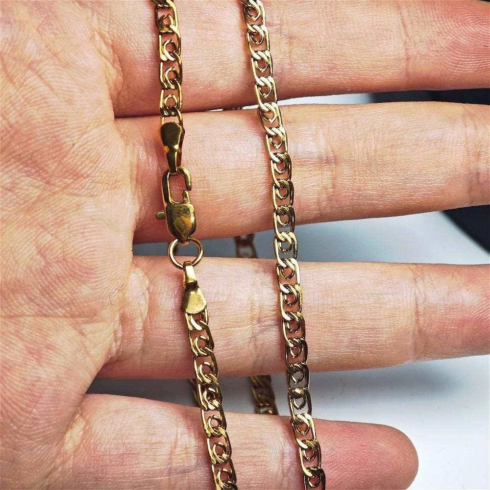 Rose Gold/gold Color Plain Chain for Women's Daily Jewelry