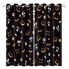 2pcs/set Horror Halloween Window Curtain Bat Spider Pumpkin Ghost Haunted House Home Decor Blackout Polyester Fabric Curtains