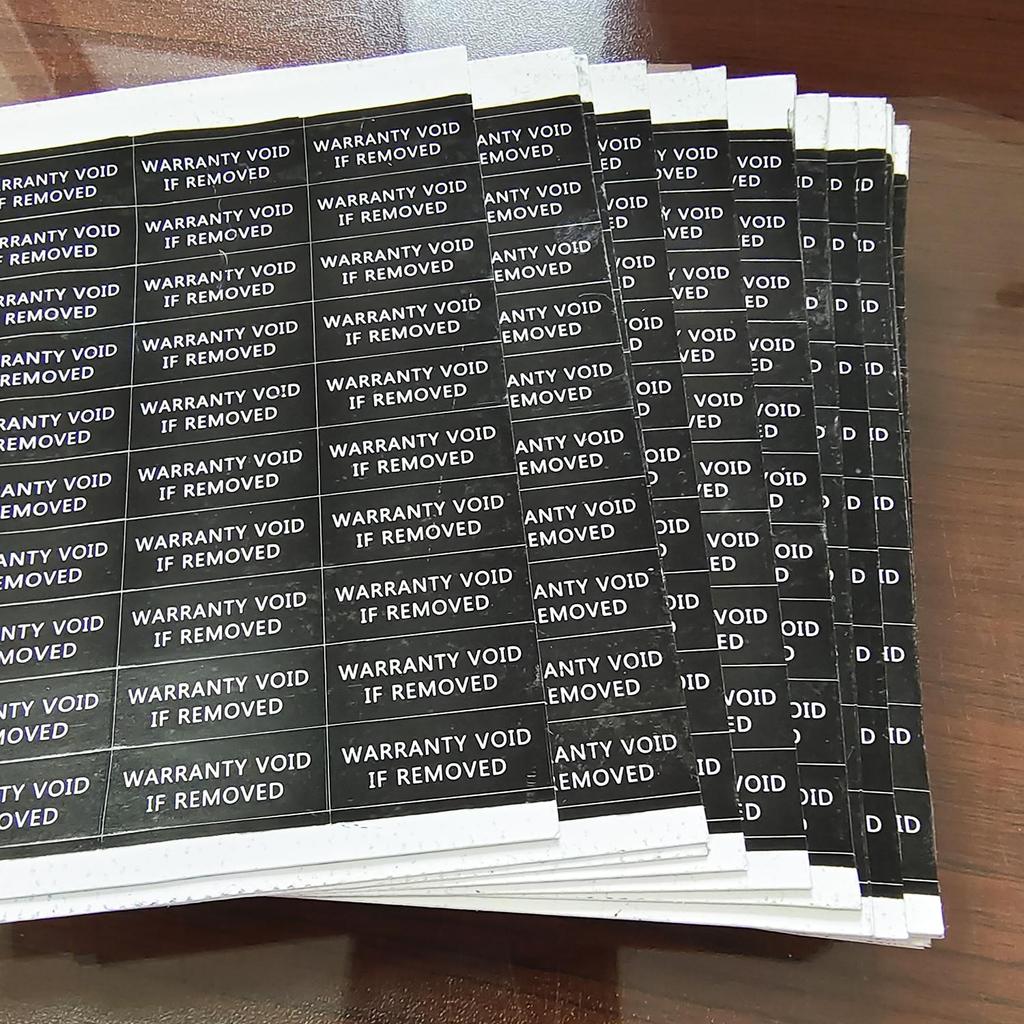 80pcs 25x10mm WARRANTY VOID IF REMOVED Brittle Paper Security Seal Open Indicator Tamper Evident Removal Proof Protection Band