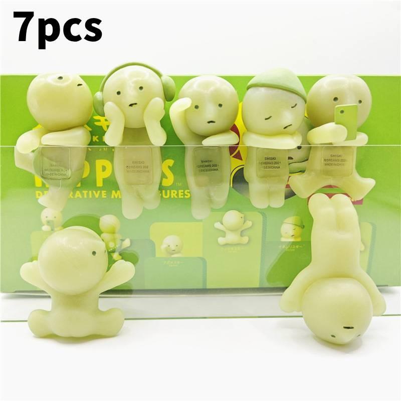 

Smiski Luminous Action Figure Cartoon Elf Model Toy Pvc Decoration Display Gift 7pcs Glow Sleepy