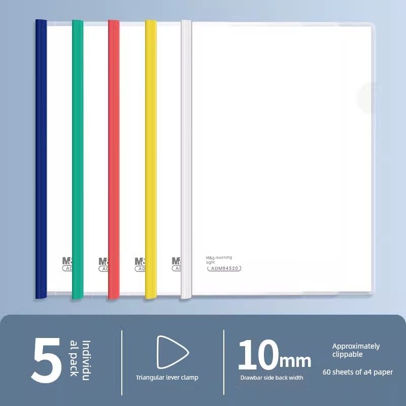 

Report Cover Plastic Brochure Folder Resume Paper Folder Students Supplies Book Cover Book Clip File Bag Storage Clip File Category Folder Wholesale 5 Pieces [Color | 10mm | Medium]