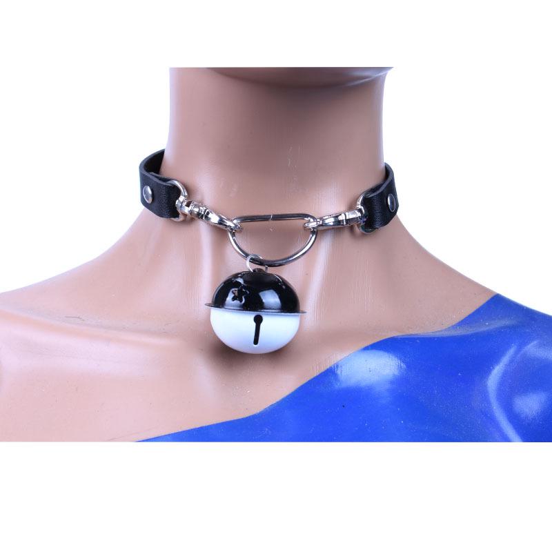 Customized PU Leather Chain Choker Necklace with Buckle Ring - Punk Harajuku Style.