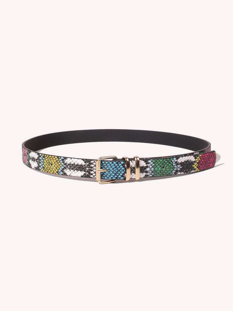 Women's Camouflage Animal Pattern Thin Belt - Decorative Accessory for Jeans