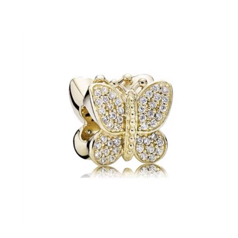 Gold plated Daisy Flower, Butterfly, Bee Dangle Charm Bead fit European Original Bracelet Women DIY Jewelry Accessories
