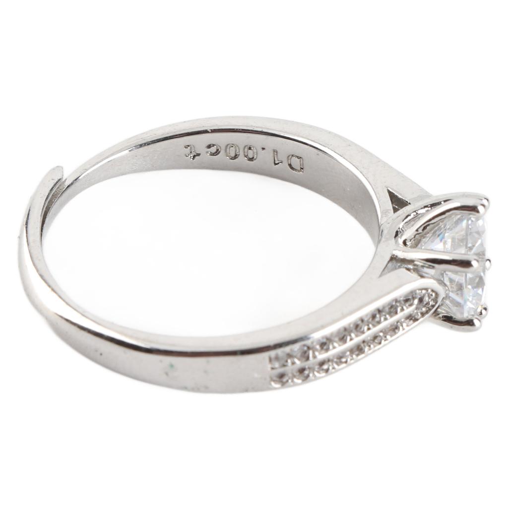 Moissanite Ring 1 Carat Exquisite Details Elegant Moissanite Engagement Ring for Party Date Birthdays