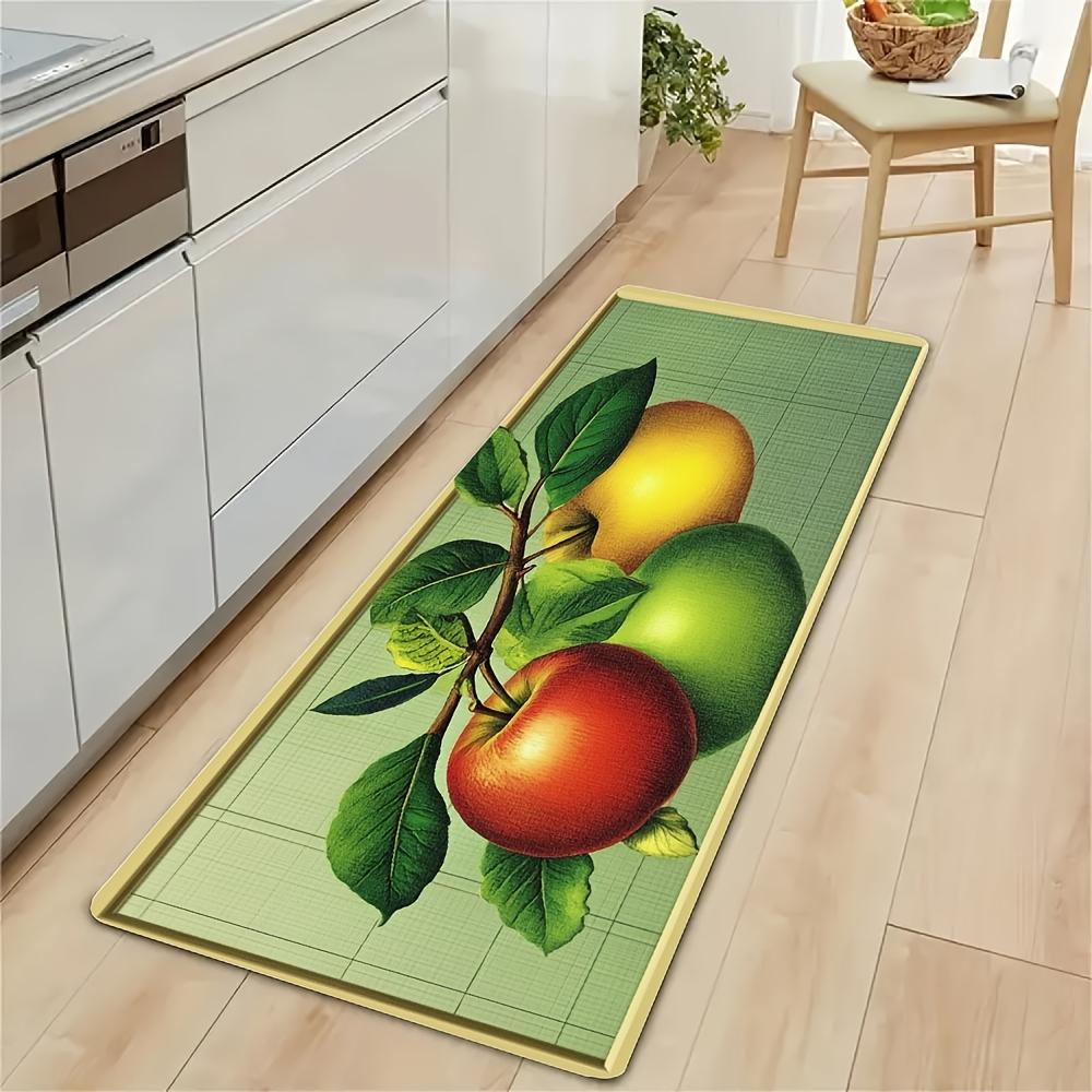1 Stück Anti-Ermüdungs-Küchenteppiche Apfeldruck Wasserdicht Rutschfest Dick Gepolsterte Küchenmatte Schwerlast Komfort Stehmatte für Küche