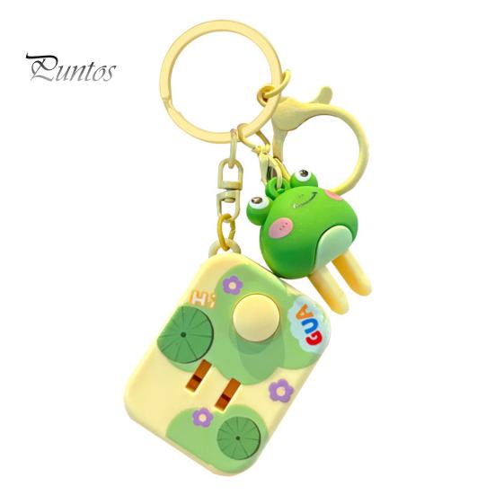 3D-Schlüsselanhänger in Cartoon-Froschform, leuchtende Farbe, Schlüsselanhänger mit Sound-Taste, tragbarer Anhänger, Taschendekoration