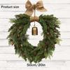 Artificial Christmas Bell Wreath For Front Door Linen Bow Wreath Bohemian Pine Garland Door Hanging Window Christmas Decoration