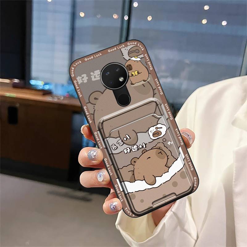 Card Sleeve Silicone Phone Case For Nokia 6.2/7.2 Full Wrap Anti-dust Soft Case Cute Back Cover Durable Anti-knock Cover