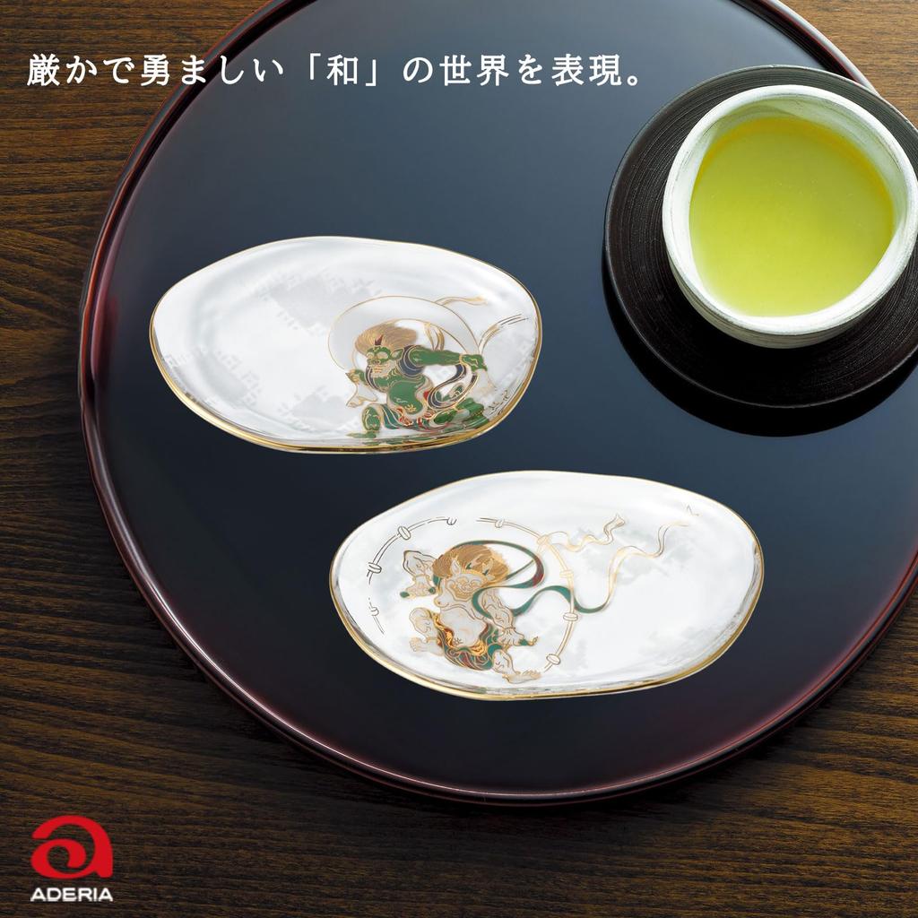 Aderia Japanese Pair of Fujin and Raijin Deformed Made in Gift Japanese Japanese Limited Luxury Decorative Large Medium Small Pair Plate Personalized