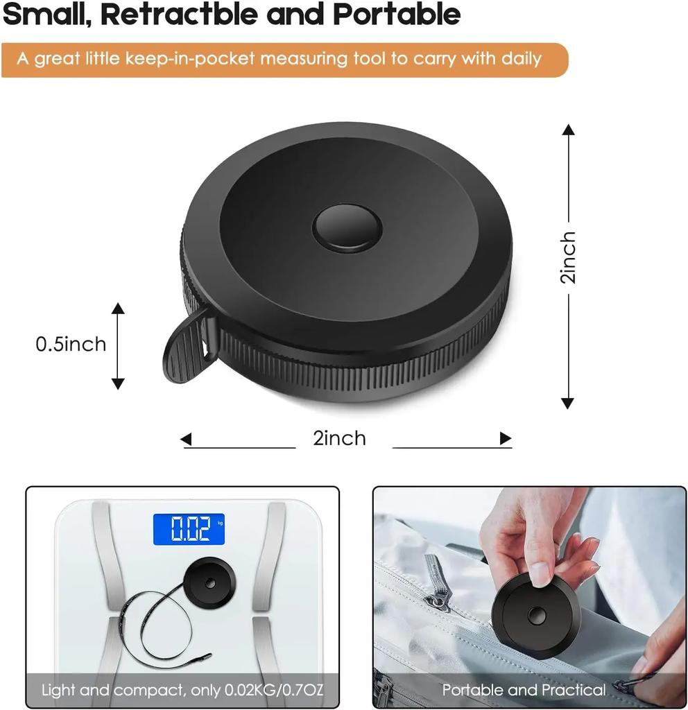 2Pcs Fashion Soft Tape Measure 60in, Versatile for Body, Tailor, Sewing & Daily Measurements