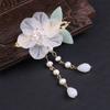 Bride Accessories White Crystal Ancient Style Green Leaf Hairpin Girls Hairpin Hair Clips Headdress